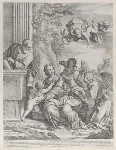 右側と頭上に天使がいる聖家族、1652年。 作： Giovanni Battista Beinaschi