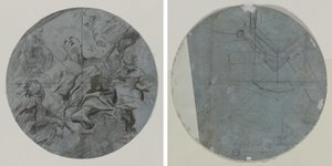 聖人の神格化 (直腸); 建築スケッチ(?) (裏面) 作： Giovanni Battista Benaschi