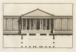 寺院の裁判所への壮大な入り口のアップライト、1753 作： Giovanni Battista Borra