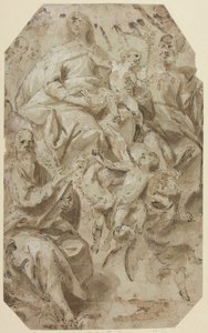 聖母子と聖人たち 作： Giovanni Battista Carlone
