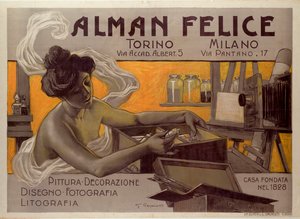アルマン・フェリーチェの広告ポスター、トリノ-ミラノ、イタリア 作： Giovanni Battista Carpanetto