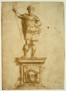 台座に立つ武士の像 作： Giovanni Battista Castello