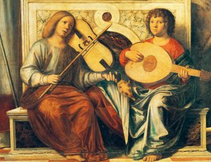 楽器を演奏するケルビムたち 作： Giovanni Battista Cima da Conegliano