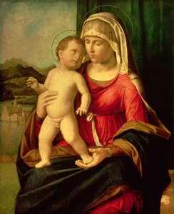 マドンナとチャイルド（キャンバスに油彩） 作： Giovanni Battista Cima da Conegliano