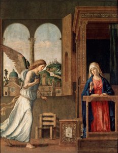 受胎告知、1495。 作： Giovanni Battista Cima da Conegliano