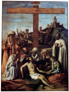 カルメル会の修道士によるキリストの嘆き、c1510。 作： Giovanni Battista Cima da Conegliano