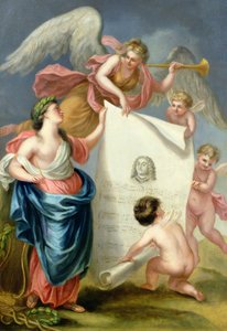 ヘンデルの記念プリントの寓意的研究 作： Giovanni Battista Cipriani