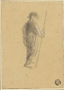 杖を持つ少年 作： Giovanni Battista Cipriani