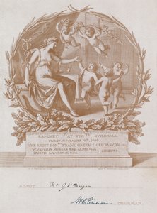 1900年11月9日、ロンドンのギルドホールでの宴会への招待 作： Giovanni Battista Cipriani