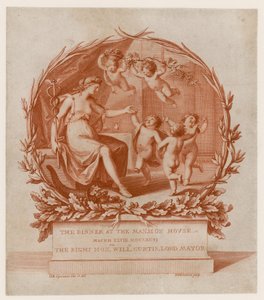 1796年3月28日、ロンドンのマンション・ハウスでのディナーへの招待状（エングレーヴィング