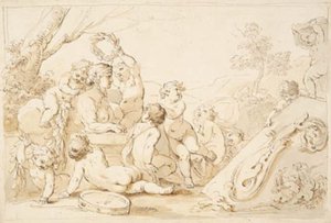 スフィンクスをかぶってプッティを演奏 作： Giovanni Battista Cipriani