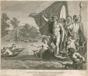 1775年6月23日、ロンドンのミルバンクにあるラネラグガーデンズでのレガッタボール 作： Giovanni Battista Cipriani