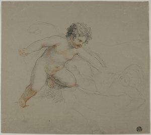 闘う2人のプッティ 作： Giovanni Battista Cipriani
