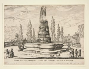 フラスカーティのルドヴィージ宮殿の庭園の噴水 作： Giovanni Battista Falda