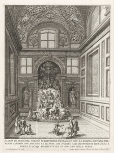 Stanza dei Venti in de tuinen van de Villa Aldobrandini te Frascati フラスカーティのベルヴェデーレ劇場の風の部屋 (...) (オブジェクトのタイトル) フラスカーティのヴィラの噴水 (シリーズ タイトル) フォンテイネン・ヴァン・フラスカーティ（シリーズタイトル） 作： Giovanni Battista Falda
