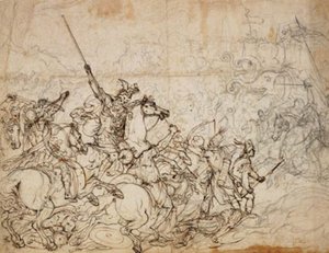 ゾウやオリエンタルとの戦闘シーン 作： Giovanni Battista Foggini