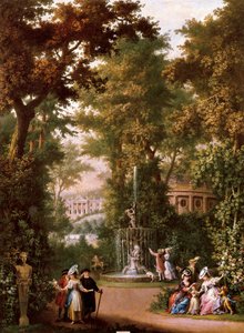 庭の風景」1765年頃（油彩・キャンバス 作： Giovanni Battista Innocenzo Colombo