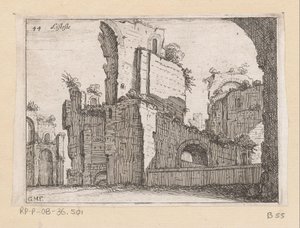 ローマのカラカラ浴場跡 Listesso (オブジェクトのタイトル) ローマの景色 (シリーズ タイトル) Alcune vedute et prospettive di luoghi dishabitati di Roma (シリーズ タイトル) 作： Giovanni Battista Mercati