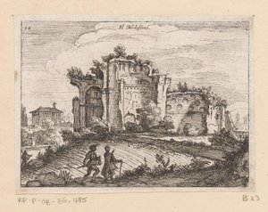 風景の中の台無し Il Medisino (オブジェクトのタイトル) ローマの景色 (シリーズ タイトル) Alcune vedute et prospettive di luoghi dishabitati di Roma (シリーズ タイトル) 作： Giovanni Battista Mercati