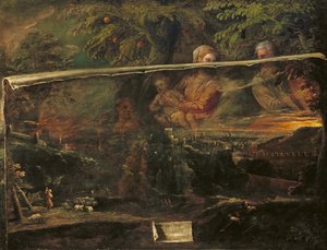 ヴェローナ近郊の聖家族のビジョン、1581 作： Giovanni Battista Moroni