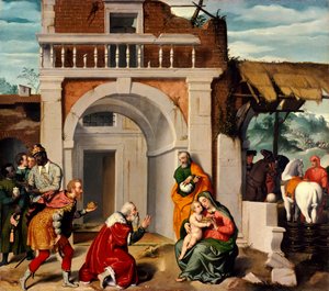 ジョヴァンニ・バッティスタ・モローニ（1525～1578年頃）によるマギの崇拝
