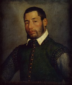 緑のダブレットと鎖帷子を着た紳士の肖像」1565年頃（油彩・キャンバス 作： Giovanni Battista Moroni