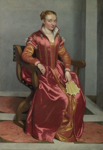 女性の肖像、おそらくコンテッサルシアアルバーニアボガドロ（「ロッソのラダマ」） 作： Giovanni Battista Moroni