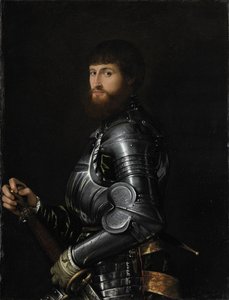 1540年から1560年までの鎧を着た貴族の肖像 作： Giovanni Battista Moroni
