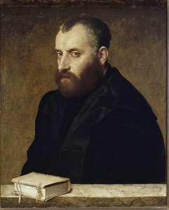 ある学者の肖像（油彩・キャンバス 作： Giovanni Battista Moroni