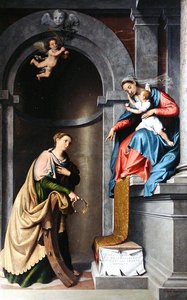 聖カタリナの神秘的なマリアージュ 作： Giovanni Battista Moroni