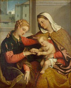 聖カタリナの神秘的な結婚」（1550年頃 作： Giovanni Battista Moroni
