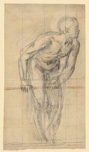 男性ヌード立像（レクト）；男性ヌード立像（裏面） 作： Giovanni Battista Naldini