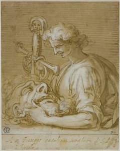 ゴリアテの首と剣を持つダビデ 作： Giovanni Battista Paggi