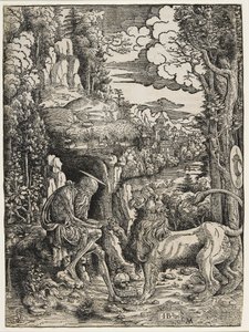 聖ジェロームとライオン、1509年頃 作： Giovanni Battista Palumba