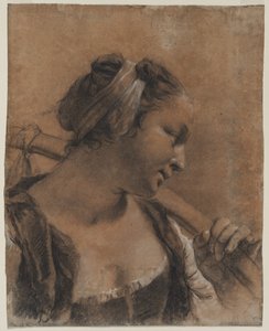 肩棒を持ったローザの肖像 作： Giovanni Battista Piazzetta