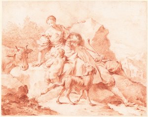 休む羊飼いの家族 作： Giovanni Battista Piazzetta