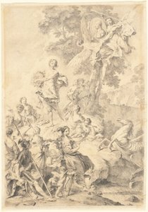 アポロ、ミューズ、マルス：タッソの賛美 作： Giovanni Battista Piazzetta