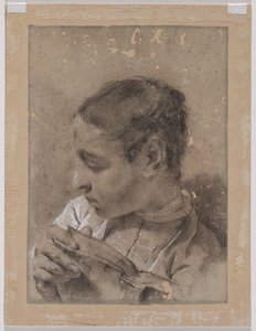 本を持った若い男の頭c。 173040s。 作： Giovanni Battista Piazzetta