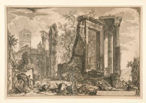 Vedute di Roma から、チボリのシビュラ神殿の別のビュー 作： Giovanni Battista Piranesi