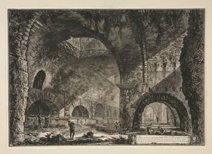 Vedute di Roma からのチボリのマエケナスの別荘の別の内部ビュー 作： Giovanni Battista Piranesi