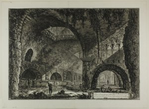 Views of RomeからのTivoli、Maecenasの別荘の別の内部ビュー 作： Giovanni Battista Piranesi