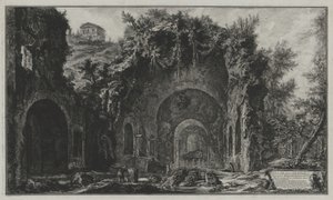 ポルタ・カペーナの外にあるエゲリアの泉と洞窟、またはサン・セバスティアーノの眺め、『ローマの景観』より 作： 