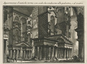 ペールスターと劇場に通じる階段のある古代の浴場の持ち物 作： Giovanni Battista Piranesi
