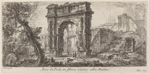イストリア半島のプーラの凱旋門 作： Giovanni Battista Piranesi