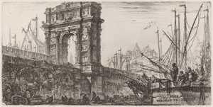 アンコーナのトラホアーノの凱旋門 作： Giovanni Battista Piranesi