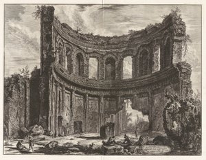 ハドリアヌスのアポロンの神殿跡 作： Giovanni Battista Piranesi