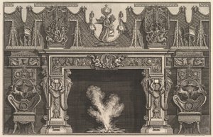 まぐろの中心にある鳥の甲羅、トロフィーのフリーズ、... 1769 作： Giovanni Battista Piranesi