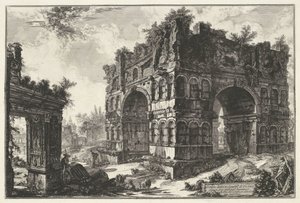 Boog van Janus en de Boog van de geldwisselaars te Rome ヤヌスの Volgarm.te として知られる寺院 (オブジェクトのタイトル) Gezichten op Rome (シリーズタイトル) Giambattista Piranesi の建築家 Ve(nez)iano によって描かれ彫刻されたローマの景色 (シリーズ タイトル) 作： Giovanni Battista Piranesi