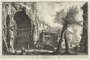 ブーグ ヴァン ティトゥス テ ローマ タイタスの凱旋門の眺め (オブジェクトのタイトル) Gezichten op Rome (シリーズタイトル) Giambattista Piranesi の建築家 Ve(nez)iano によって描かれ彫刻されたローマの景色 (シリーズ タイトル)