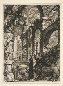 Carceri, V: ライオンのレリーフ 作： Giovanni Battista Piranesi
